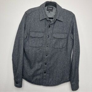 Bonobos Cotton Shirt Jacket Men's Medium Slim Fit Herringbone Quilted Shacket